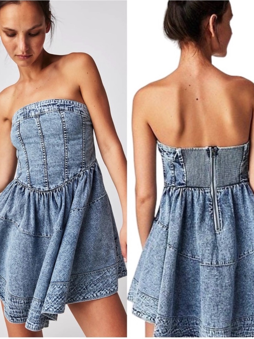 Free People Blue Denim Mini Dress